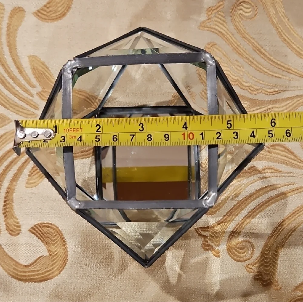 Geometric Glass Candle Holder/Terrarium/Suncatcher, Refracts Light Beautifully